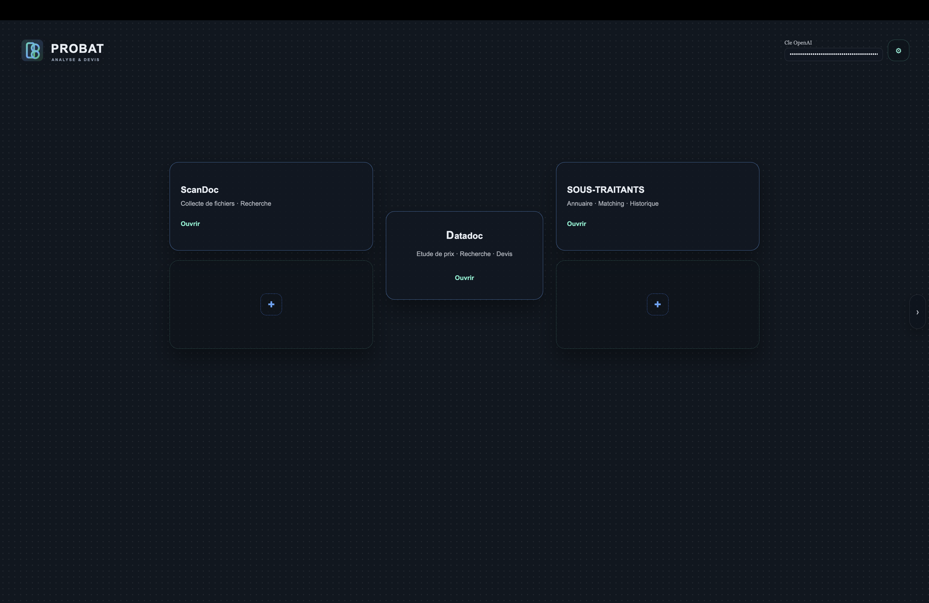 Accueil Ctrl-Data — Accès rapide à tous les modules