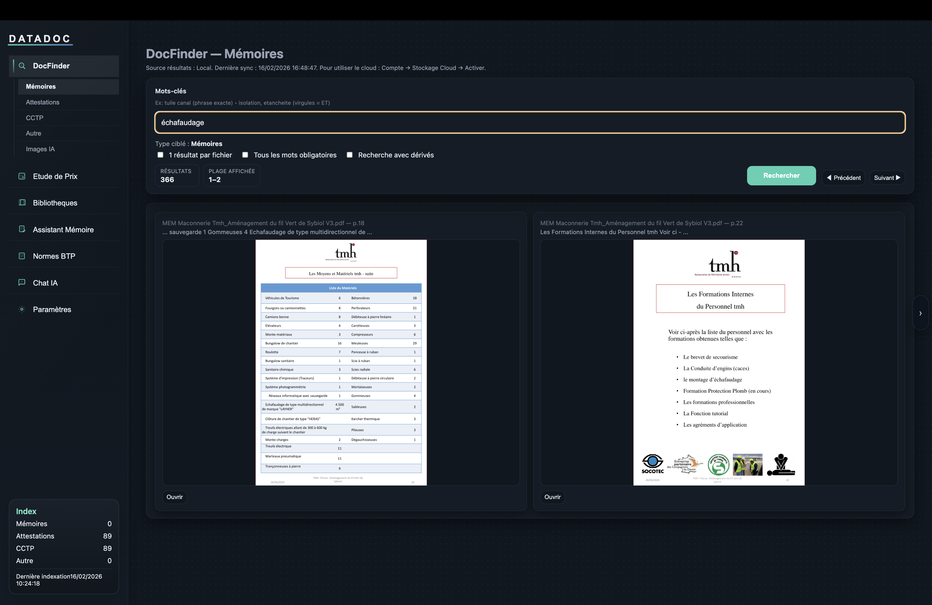 DocFinder — Recherche documentaire