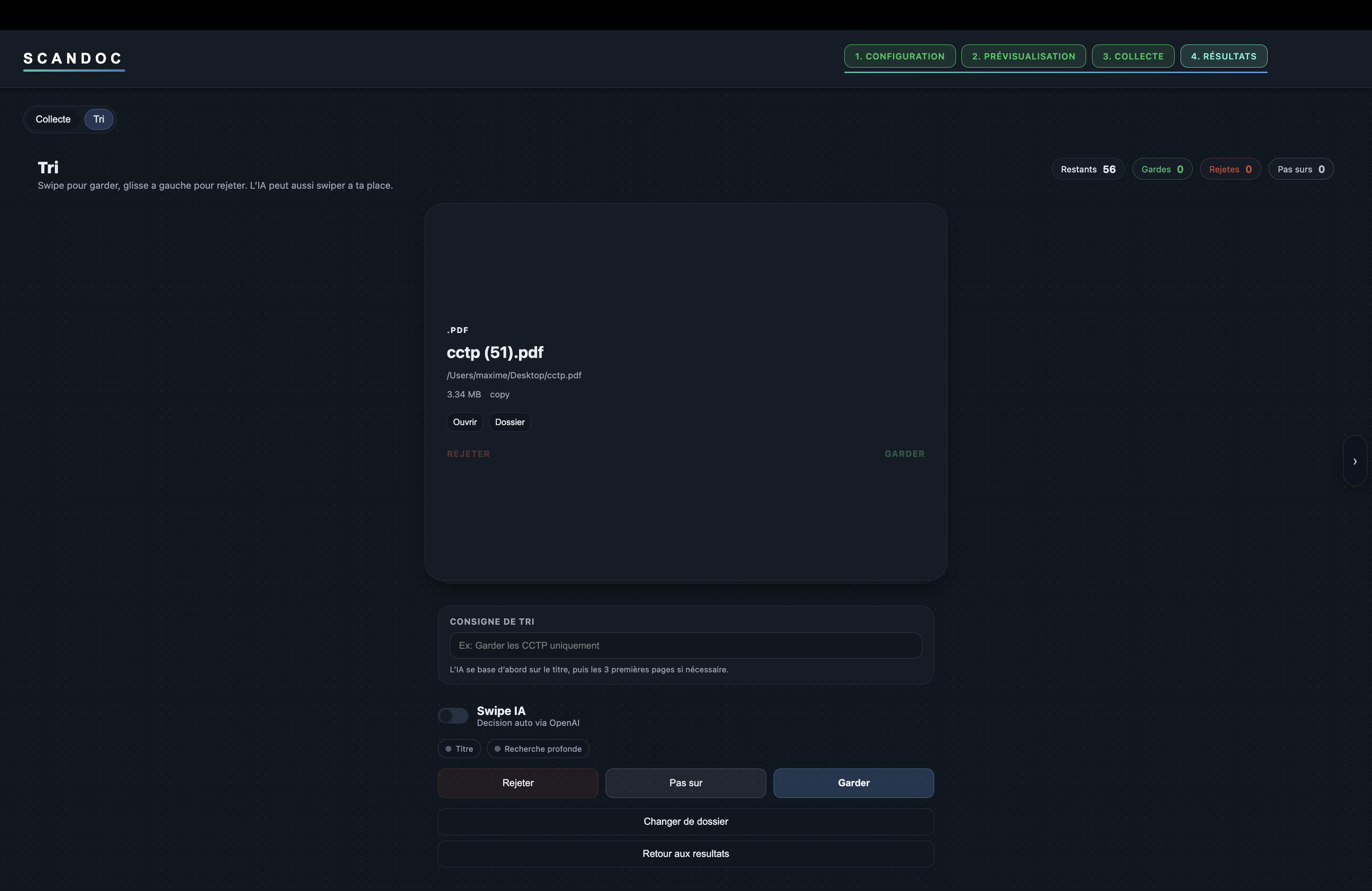 ScanDoc — Tri et export